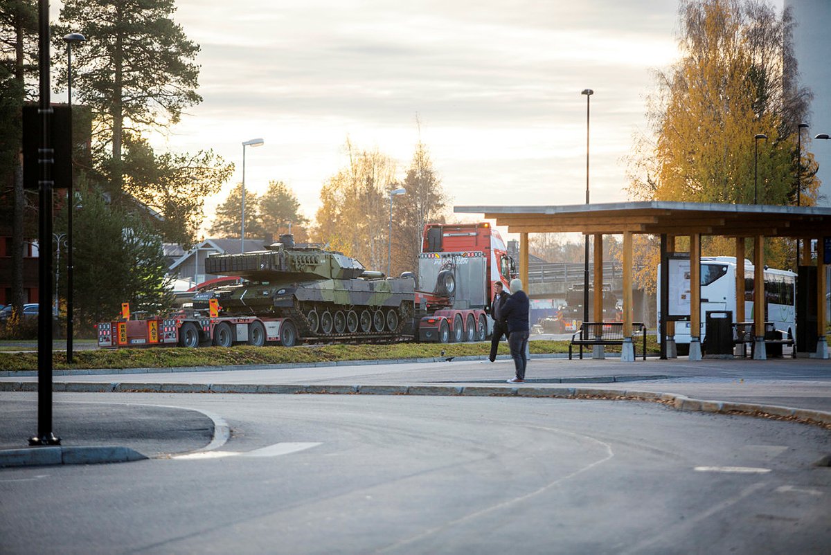 Norway. Dutch Leopard 2A6 tanks (and other) have been transported near the border with Sweden     