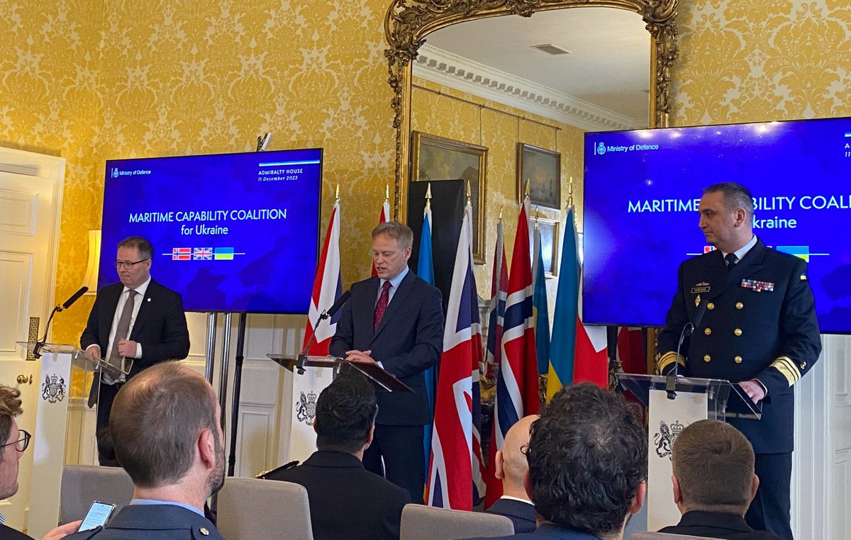 Avui, els ministres de Defensa del Regne Unit i Noruega han llançat una nova Coalició de Capacitat Marítima, per ajudar Ucraïna a transformar la seva marina, fent-la més compatible amb els aliats occidentals, més interoperable amb @NATO i reforçant la seguretat al Mar Negre: