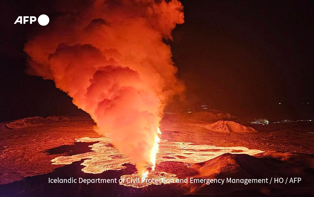 A volcano erupted on Iceland's Reykjanes peninsula on Thursday, the third to hit the area since December, authorities say.