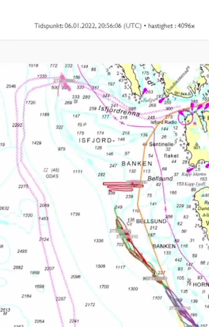 Russian bottom trawling back and forth repeatedly just on top of the main fiber optic internet cable between Svalbard and the Norwegian mainland