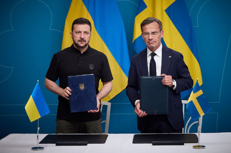 Zelensky: A Estocolm, juntament amb el primer ministre de Suècia, Ulf Kristersson, hem signat l'Acord de cooperació en l'àmbit de la seguretat