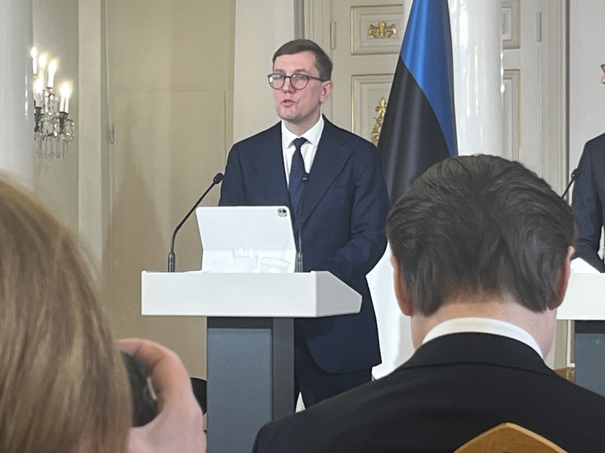 Estonian Prime Minister @KristenMichalPM says Estonian officials have been regularly boarding ships passing through their waters to see if they're carrying proper insurance. He says many of are ticking environmental bombs