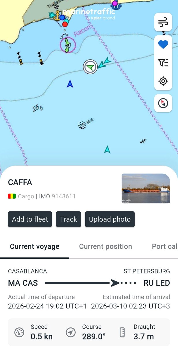 The Swedish coast guard has boarded the MV Caffa (IMO9143611) un suspicion of being a stateless vessel. The operation was carried out in the Baltic Sea in Swedish territorial waters in the area of Trelleborg